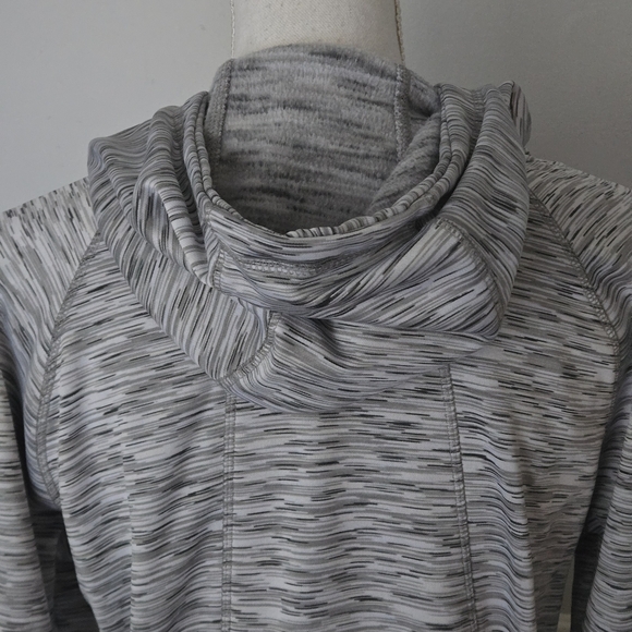 Spyder Active Women's L Mottled Gray Hooded Top Long Sleeve Full Zip Logo_FLAW - Picture 6 of 16